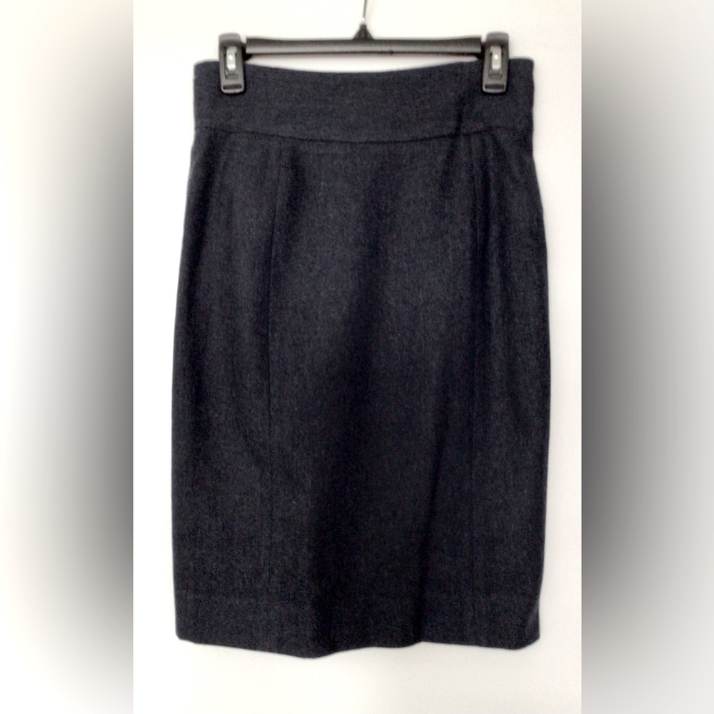 TAVÃN & MITTO Montreal Designer Luxurious Navy Wool Suit Pencil Skirt - Size 4-6